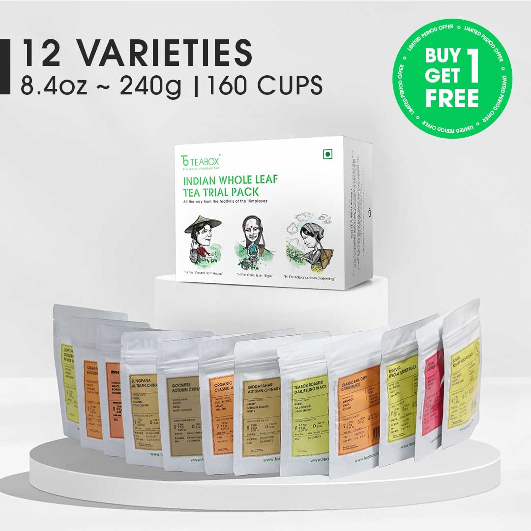 Indian Whole Leaf Tea Trial Pack - Buy 12 Teas & Get 12 Teas Free (2 Boxes)