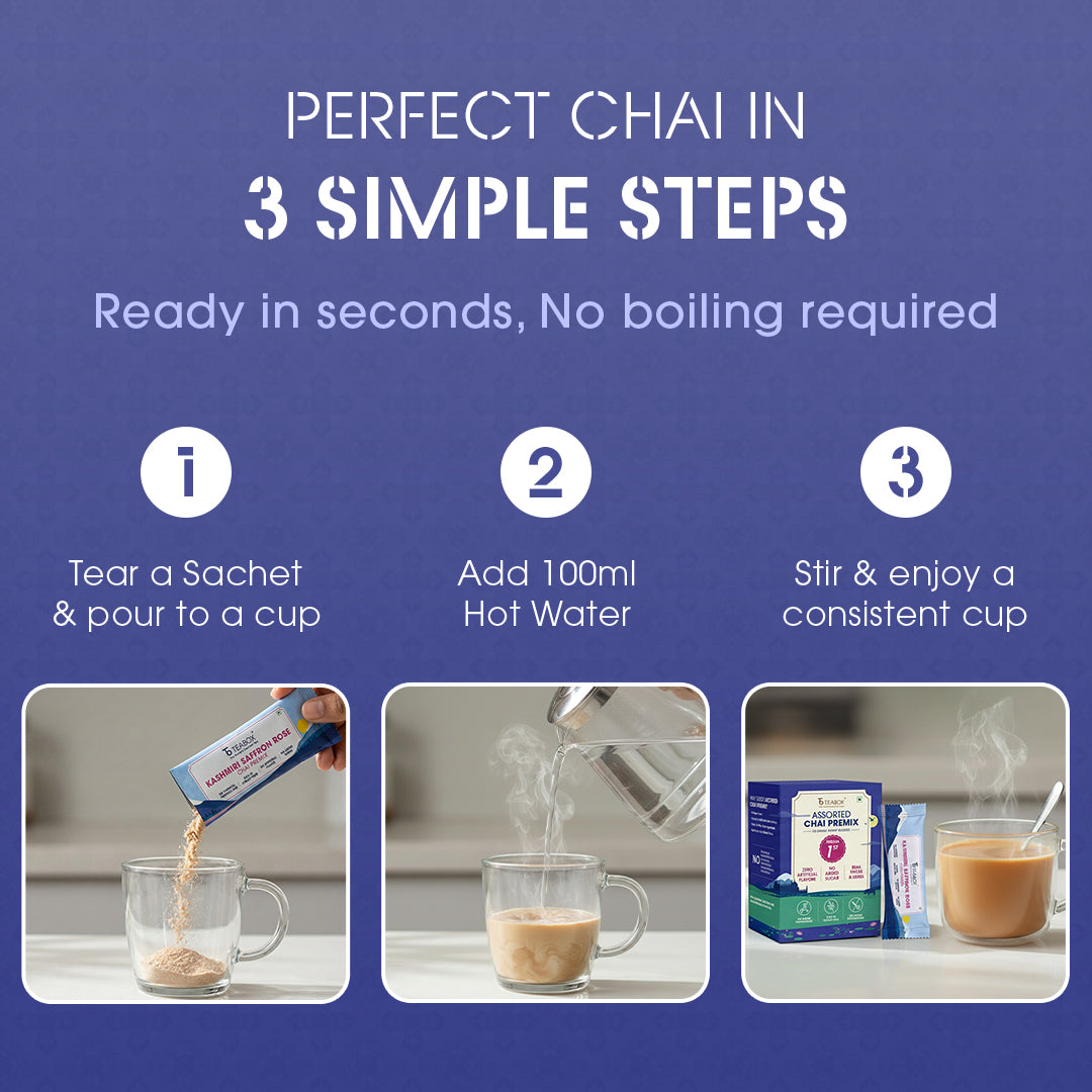 Teabox Assorted Chai Premix <br> (10 Single Serve Sachets)