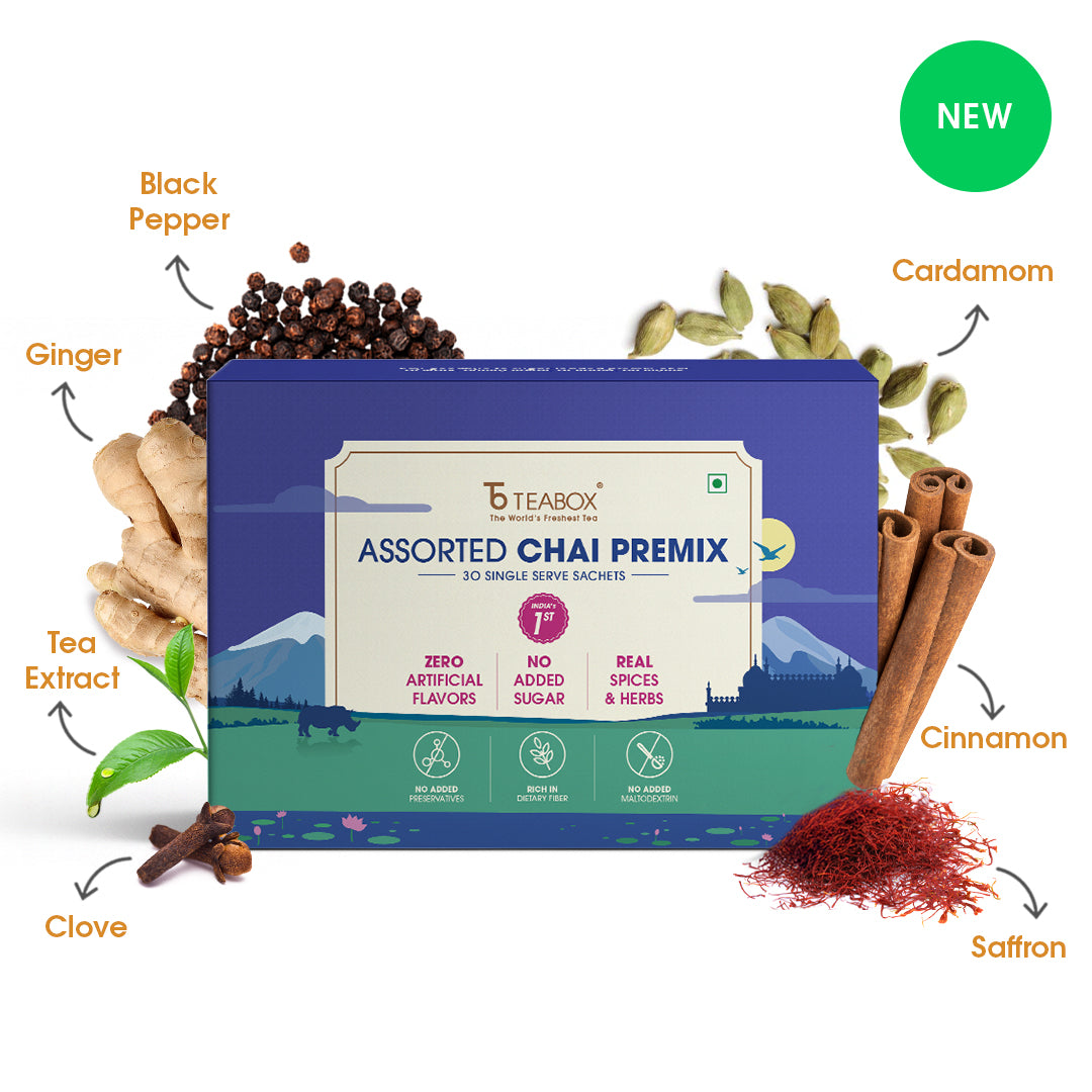 Teabox Assorted Chai Premix (30 Single Serve Sachets)