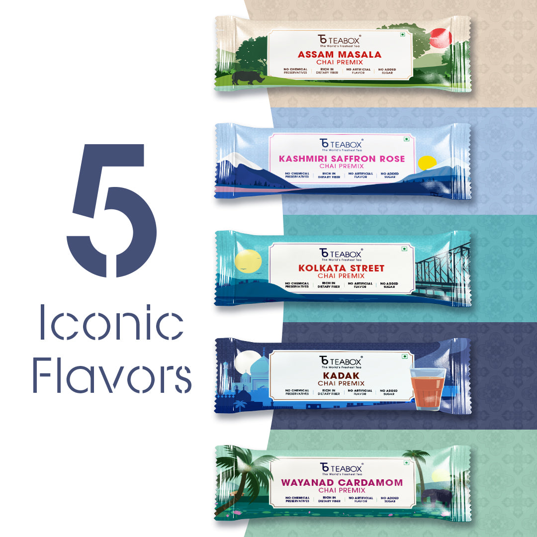 Teabox Assorted Chai Premix (30 Single Serve Sachets)