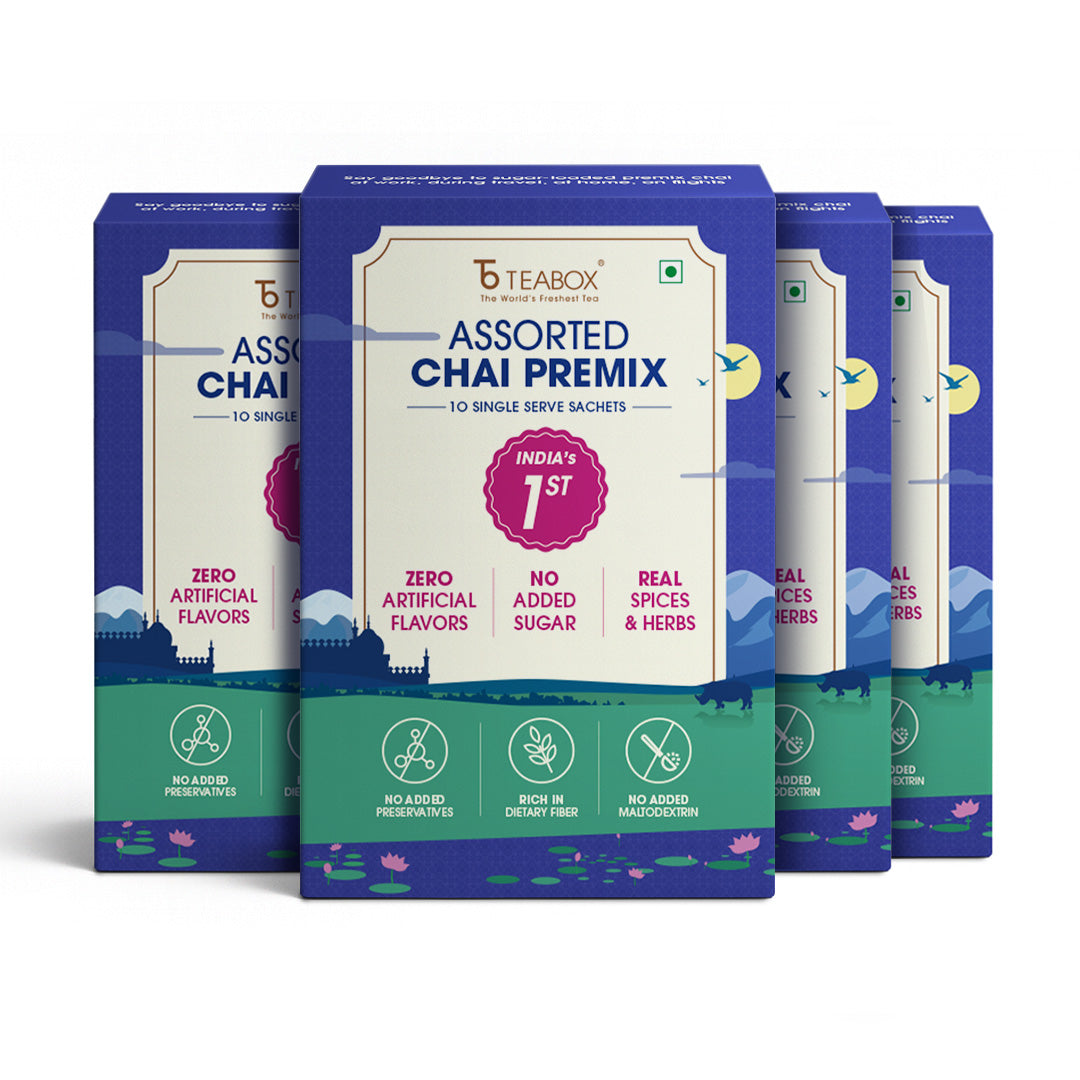 Teabox Assorted Chai Premix <br> (10 Single Serve Sachets)
