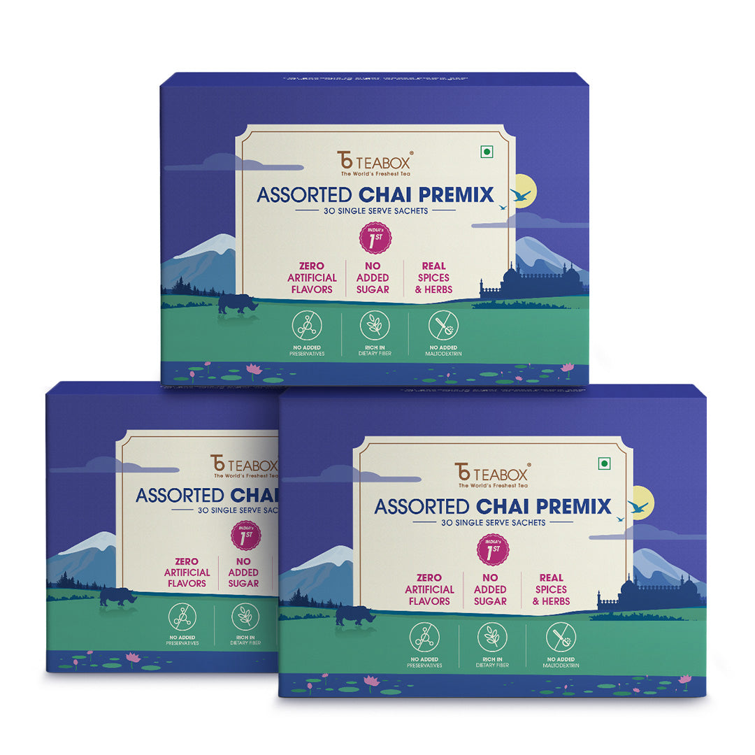 Teabox Assorted Chai Premix <br> (30 Single Serve Sachets)