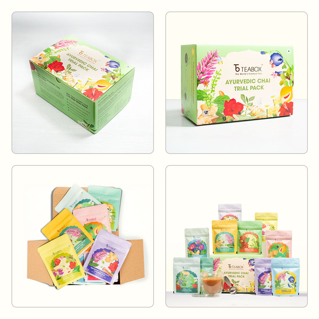 Ayurvedic Chai Trial Pack (Free Valencia Glass Teacup & Ideal Teaspoon)