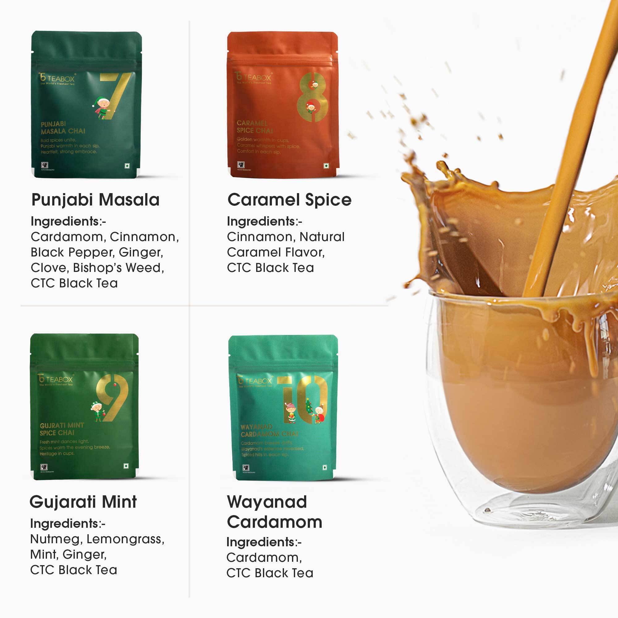 12 Days of Chai Advent Calendar (Free Valencia Glass Teacup & Ideal Teaspoon) -