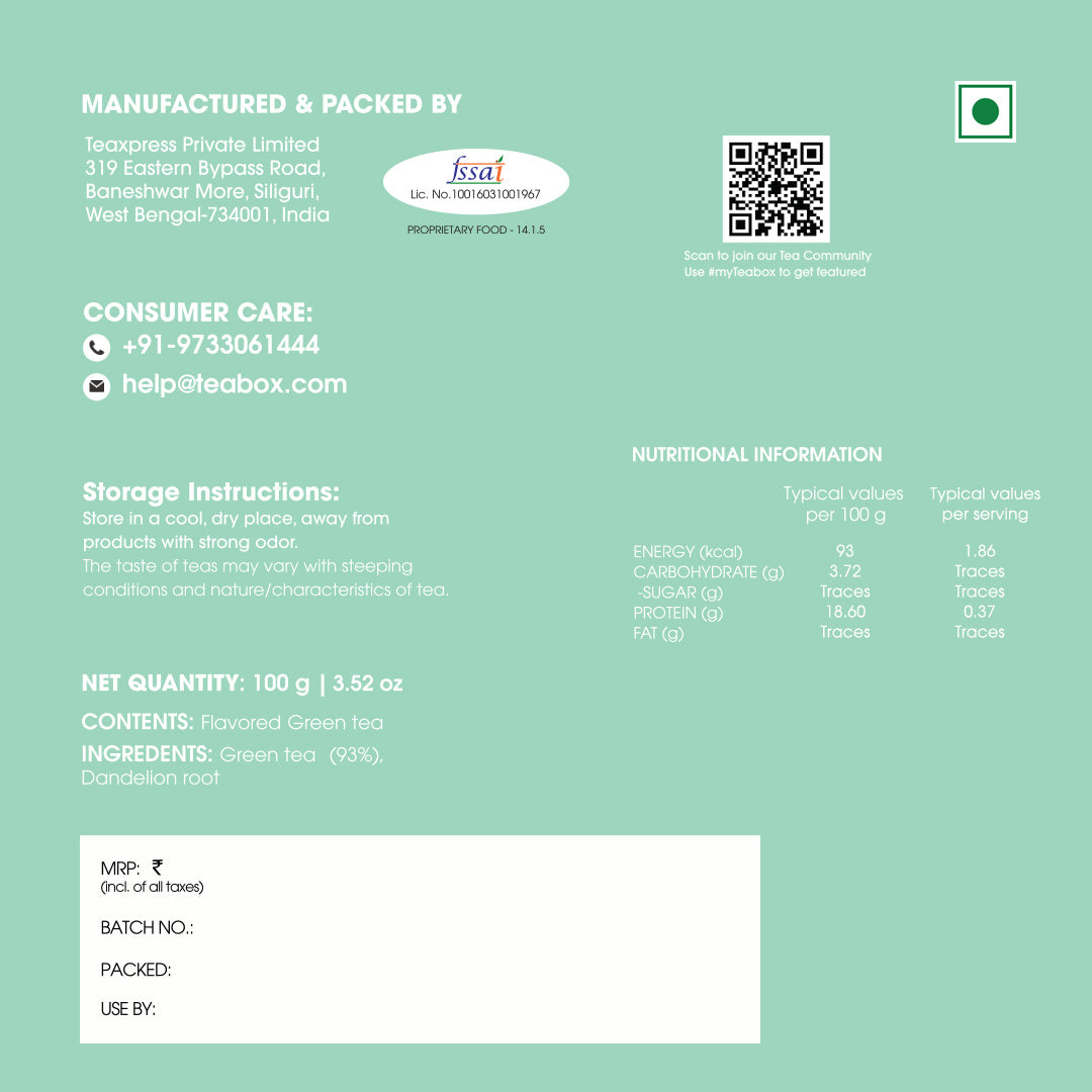 Green Tea Dandelion Detox