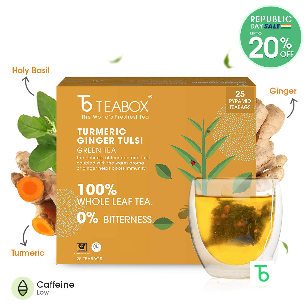 Turmeric Ginger Tulsi Green (Teabags)