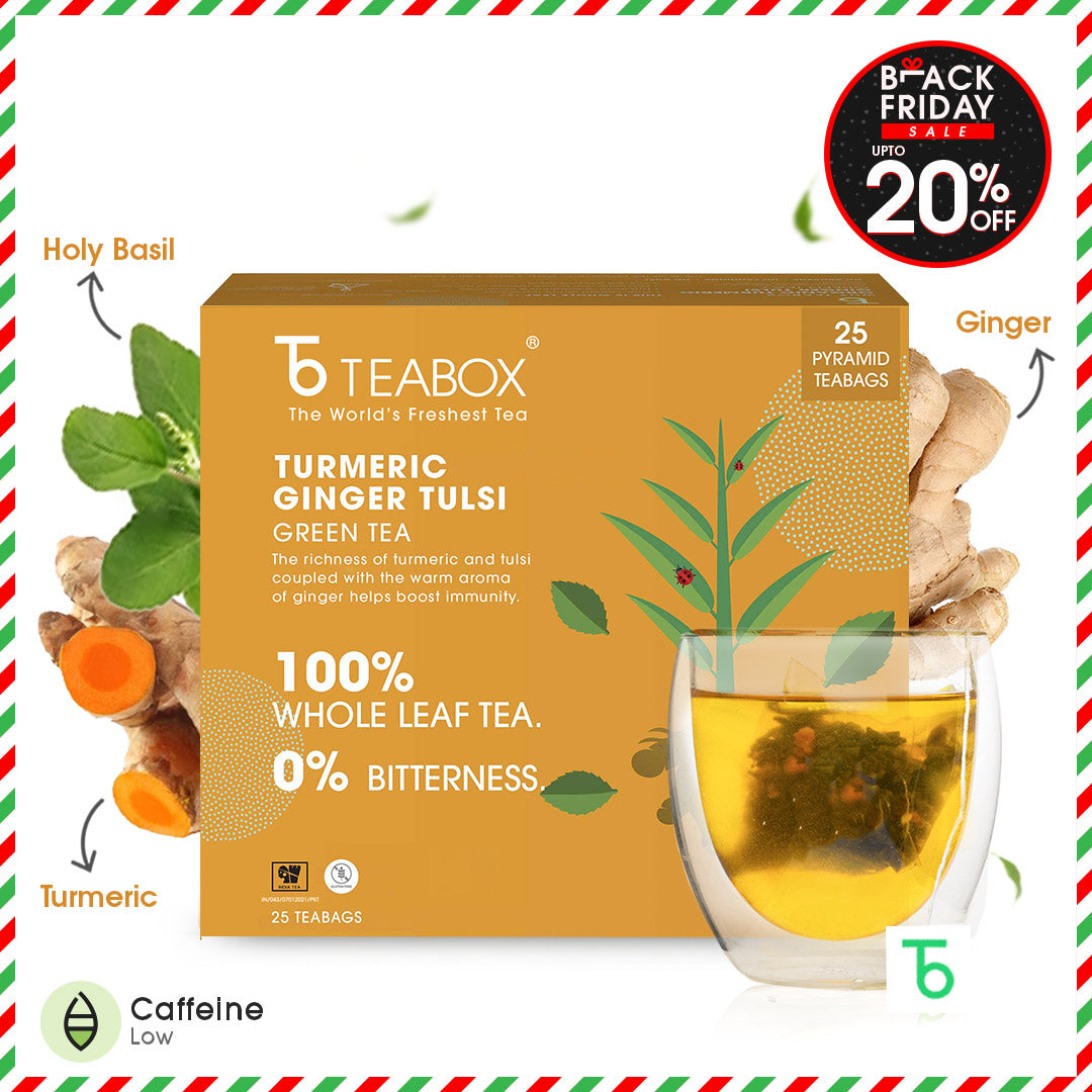 Turmeric Ginger Tulsi Green (Teabags)