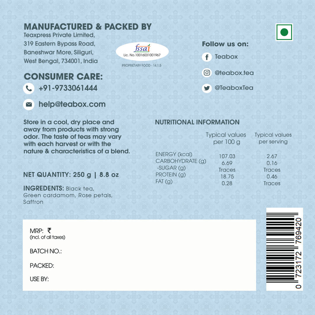 Kashmiri Saffron Rose Chai