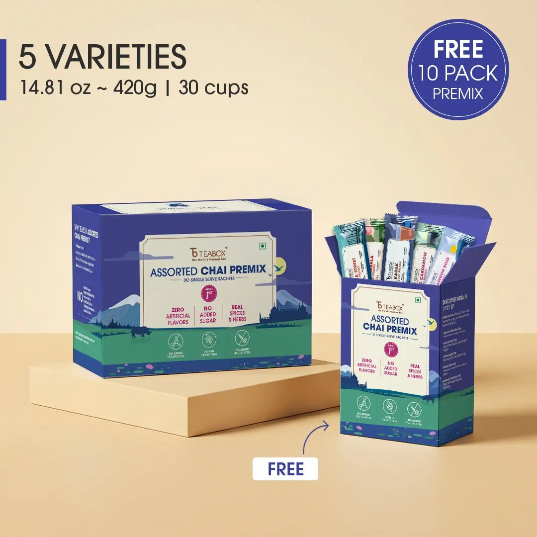 Teabox Assorted Chai Premix (+FREE Pack of 10)
