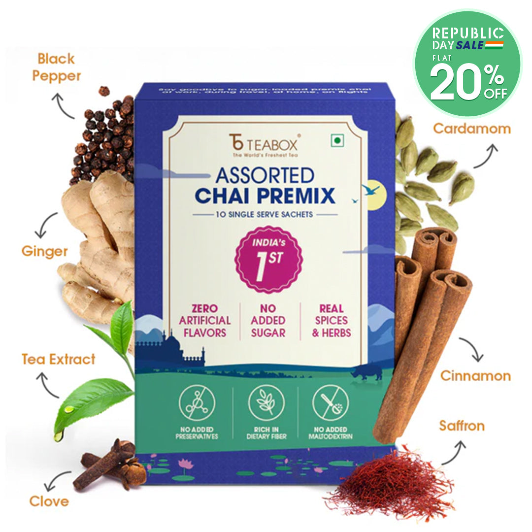 Teabox Assorted Chai Premix (10 Single Serve Sachets)