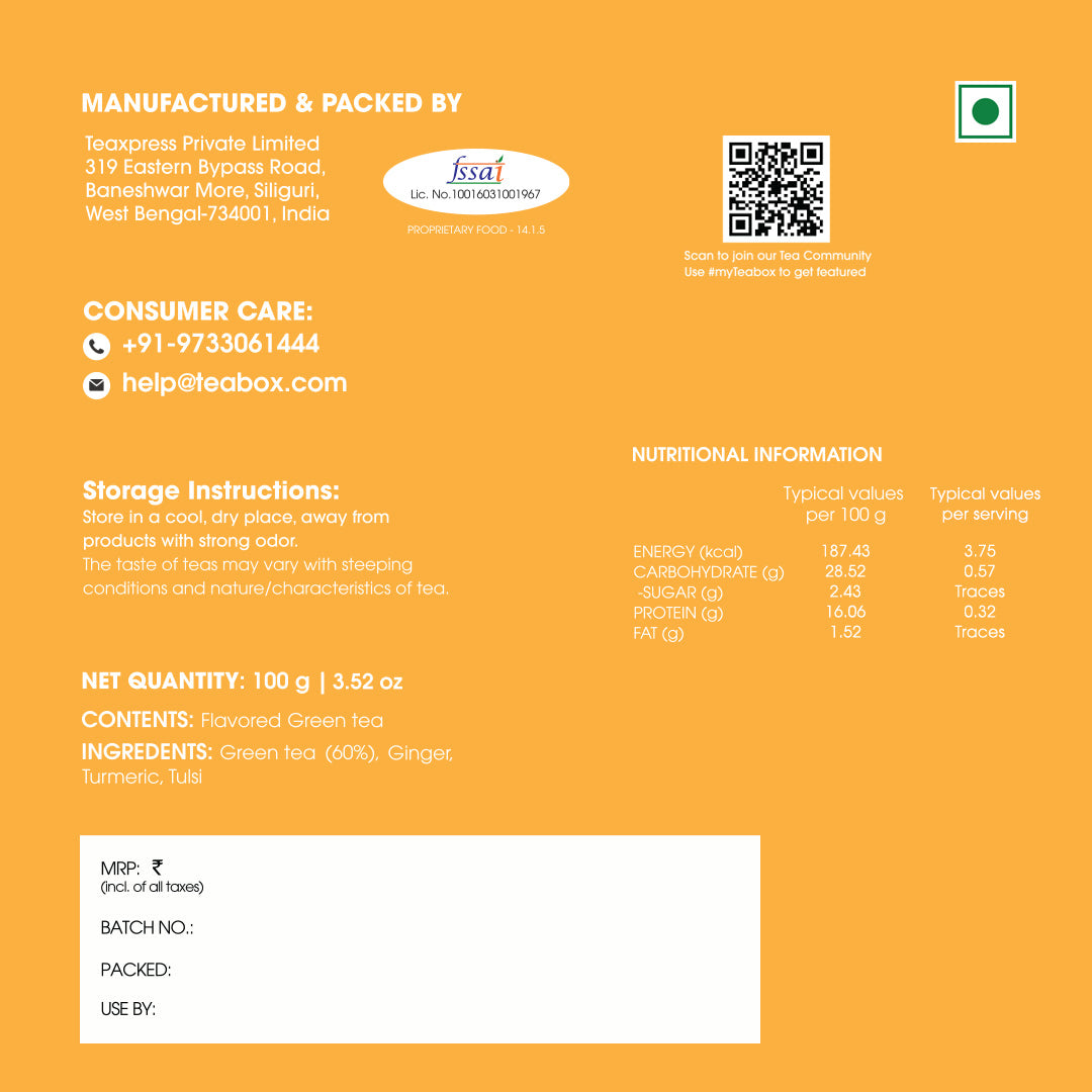 Green Tea Turmeric Ginger Tulsi Immunity