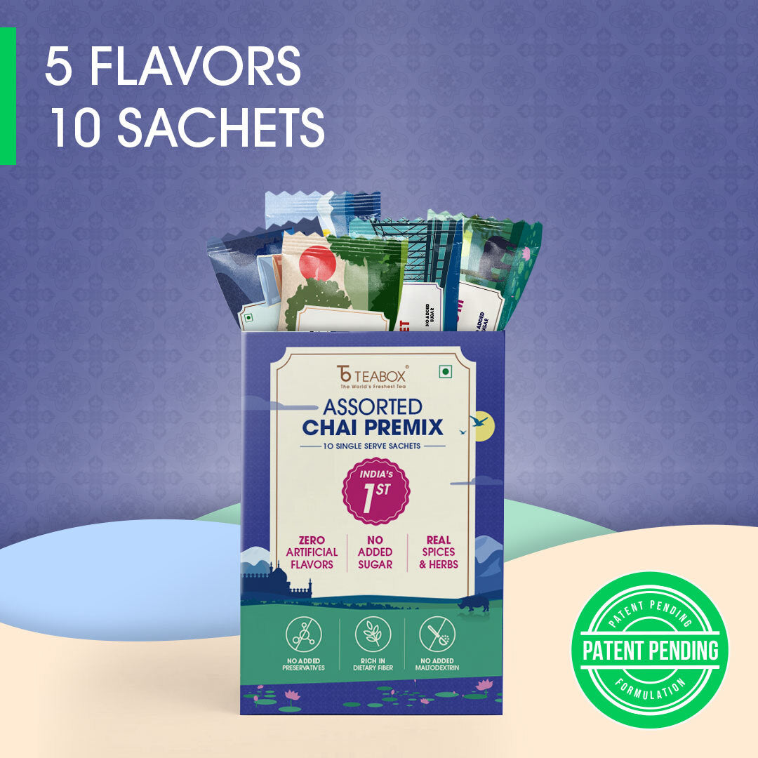 Teabox Assorted Chai Premix <br> (10 Single Serve Sachets)