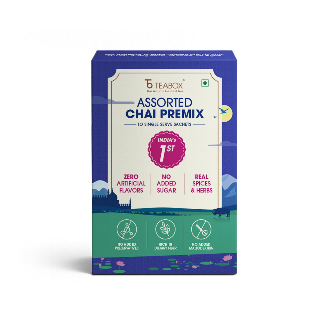Teabox Assorted Chai Premix <br> (10 Single Serve Sachets)