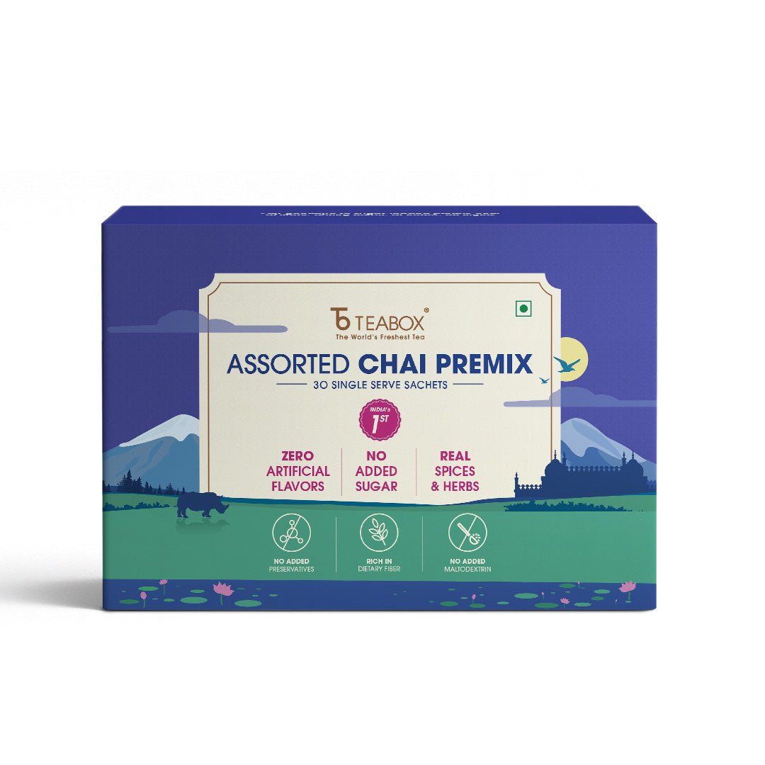 Teabox Assorted Chai Premix <br> (30 Single Serve Sachets)