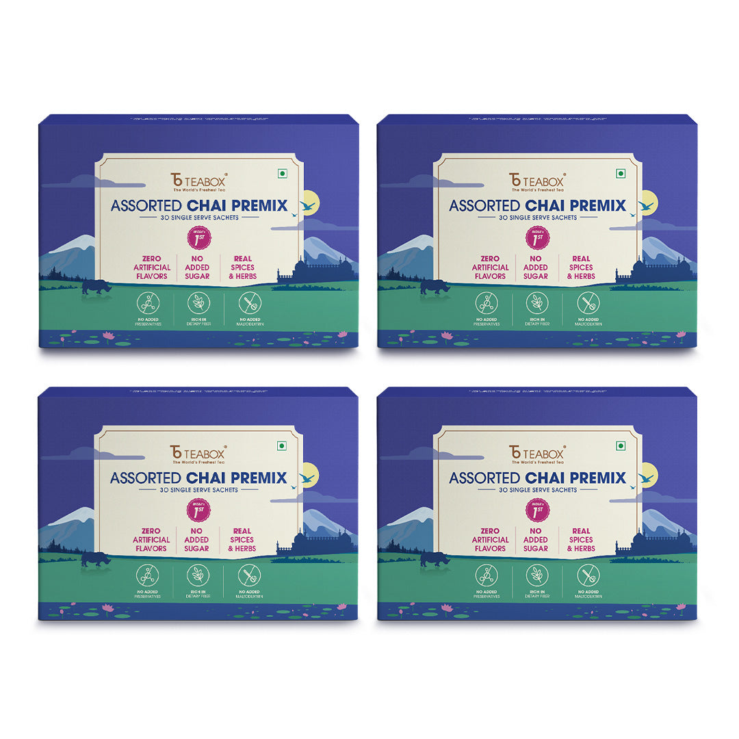 Teabox Assorted Chai Premix <br> (30 Single Serve Sachets)