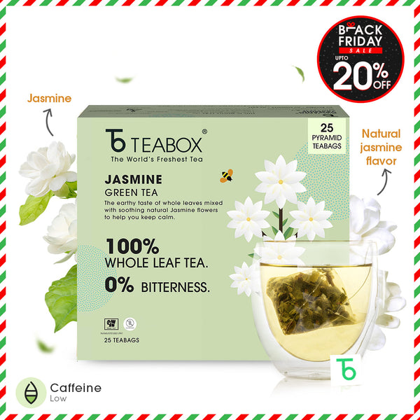 tea ページ Buy 2025 Organic Jasmine Green Tea for Calm Mind Pyramid Tea Bags