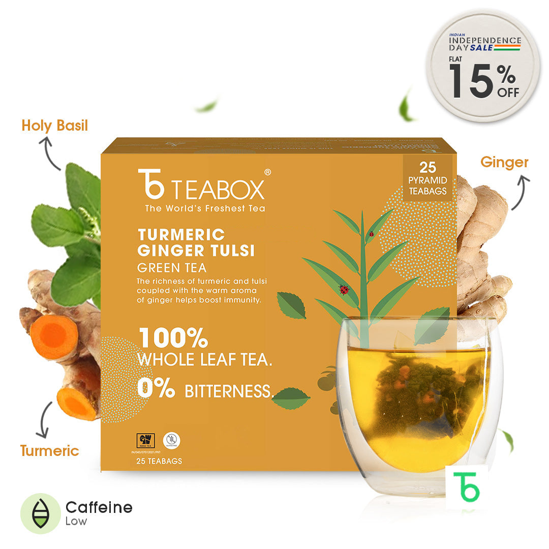 Turmeric Ginger Tulsi Green (Teabags)