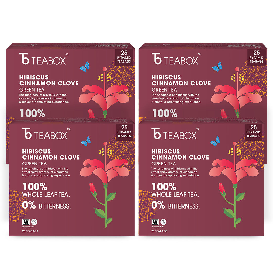 Buy 2025 Organic Hibiscus Cinnamon Clove Green Tea Made with 100