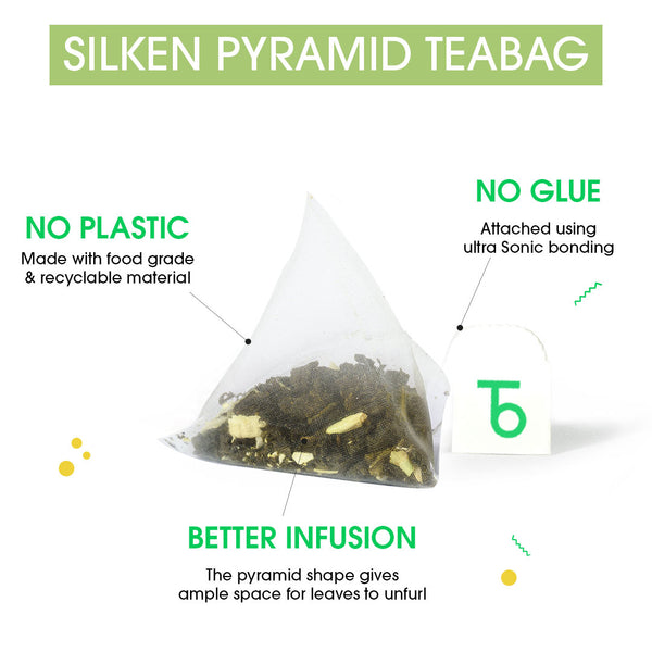 Buy 2024 Organic Jasmine Green Tea for Calm Mind Pyramid Tea Bags 