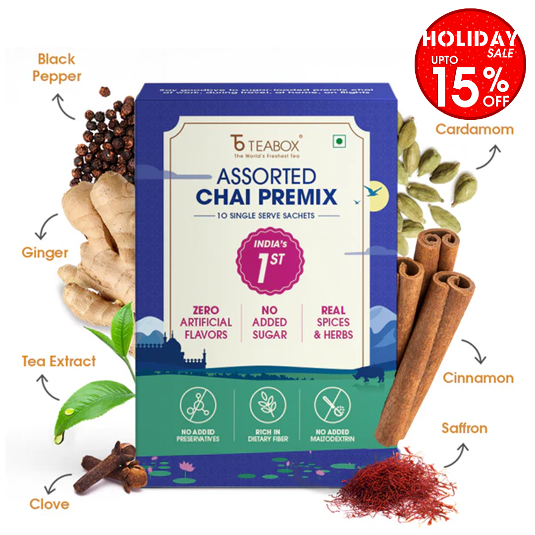 Teabox Assorted Chai Premix <br> (10 Single Serve Sachets)