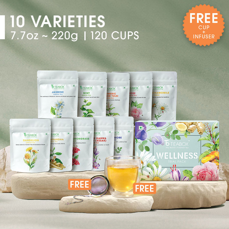 Wellness Trial Pack (Free Valencia Glass Teacup & Elegant Ball Infuser)
