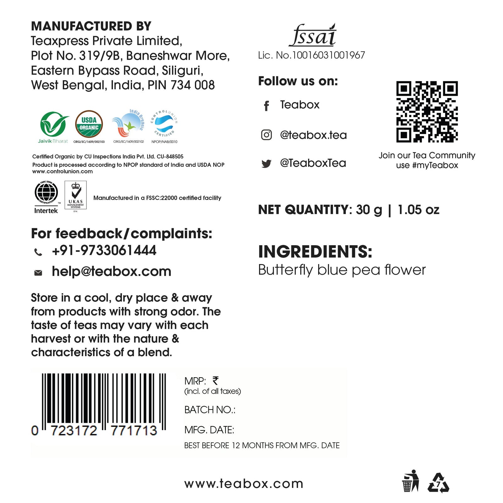 Buy 2023 Butterfly Blue Pea Flowers in Loose Tea & Teabags. 100